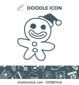 The Gingerbread Man doodle drawing