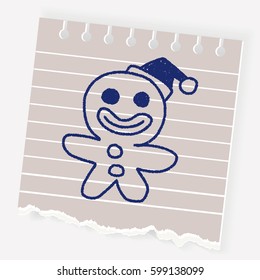 The Gingerbread Man doodle drawing
