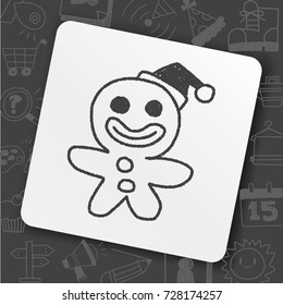 The Gingerbread Man doodle drawing