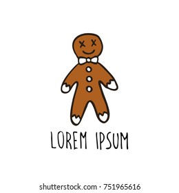 gingerbread man doodle icon