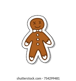 gingerbread man doodle icon