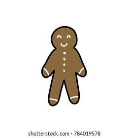 gingerbread man doodle icon