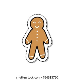 gingerbread man doodle icon