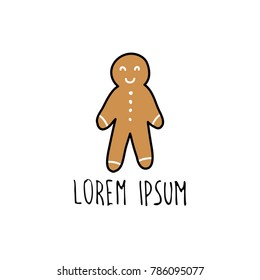 gingerbread man doodle icon