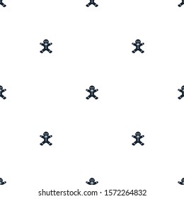 gingerbread man filled element background. Christmas theme, with dots seamless pattern. Simple and modern gingerbread man creative wallpaper.