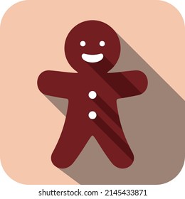 Gingerbread man flat icon design, vector illustration