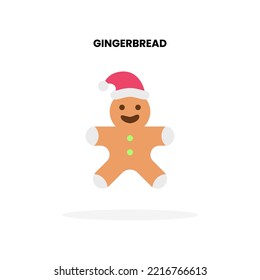 Gingerbread Man flat icon. Vector illustration on white background. Can used for digital product, presentation, UI and many more.