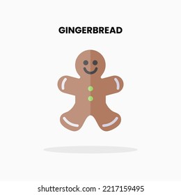 Gingerbread man flat icon. Vector illustration on white background. Can used for digital product, presentation, UI and many more.