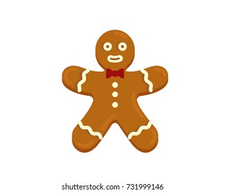 gingerbread man flat style vector illustration