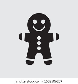 Gingerbread man flat vector icon