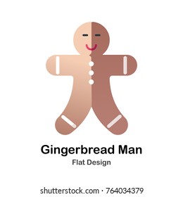 Gingerbread man Flat vector Illustration