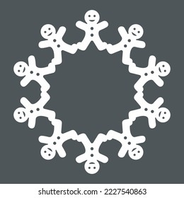 Gingerbread man frame quality vector illustration cut