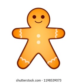 Gingerbread Man. A gift for Christmas and New Year. Present baking. Traditional Holiday Cookies, White background, isolated object
