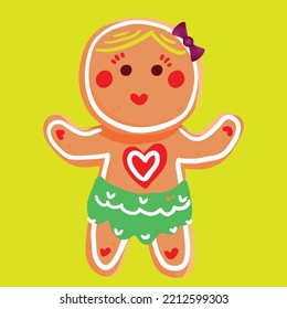 gingerbread man - a girl in a skirt - a festive treat for Christmas