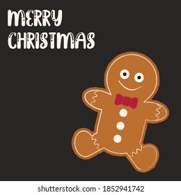 Gingerbread man greeting card merry Christmas