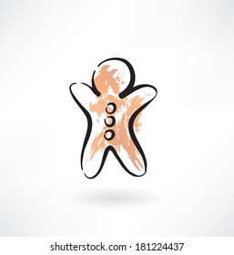 gingerbread man grunge icon