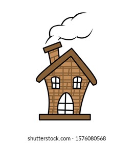 gingerbread man house with simple style vector cartoon art