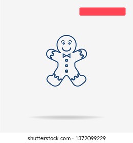 Gingerbread man icon. 