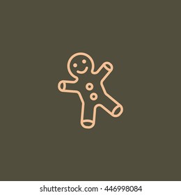 Gingerbread man icon.