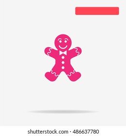 Gingerbread man icon. 
