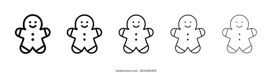 Gingerbread man icon in black. Vector illustration for graphic design