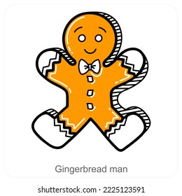 Gingerbread man and man icon concept