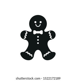 Gingerbread man icon. Confectionery symbol of the Christmas holidays. Simple vector illustration.