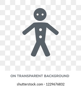 Gingerbread man icon. Gingerbread man design concept from Christmas collection. Simple element vector illustration on transparent background.