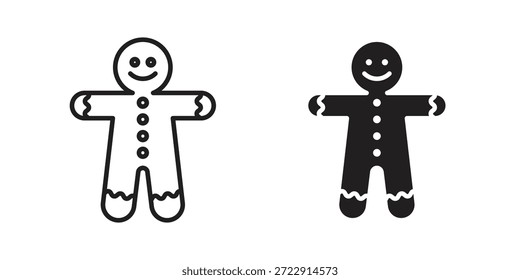 Gingerbread man icon designs collection for mobile, ui, web.