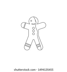 Gingerbread Man Icon. Element Of Chrismas For Mobile Concept And Web Apps Icon. Outline, Thin Line Icon For Website Design And Development, App Development