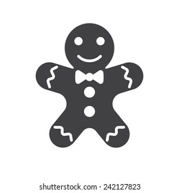 Gingerbread man icon (flat design)