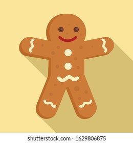 Gingerbread man icon. Flat illustration of gingerbread man vector icon for web design