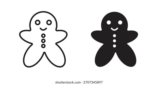 Gingerbread man icon. flat and stroke style Collection. simple symbol