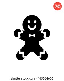 Gingerbread man Icon Flat Style Isolated Vector Illustration