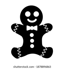 Gingerbread man icon. Holiday cookie in shape of man. Qualitative vector illustration for new year's day, christmas, winter holiday, cooking, new year's eve, food, silvester, etc.