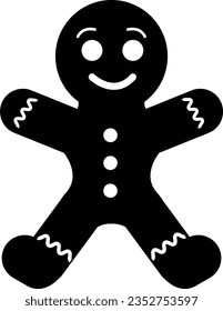 gingerbread man icon. holiday gingerbread man cookie sign. new year and xmas celebration symbol.  flat style.