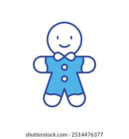 Gingerbread Man icon isolated on a white background. Vector illustration.