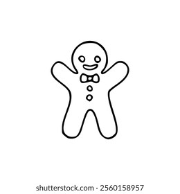 Gingerbread man icon in line style