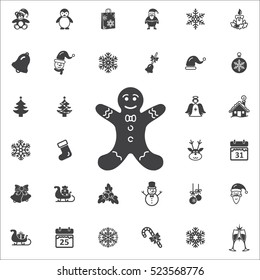 Gingerbread man icon. New Year set of icons. Christmas holidays