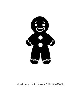 Gingerbread man icon on white background. Vector illustration.