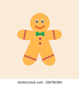 Gingerbread Man icon on the white background. Vector illustration.