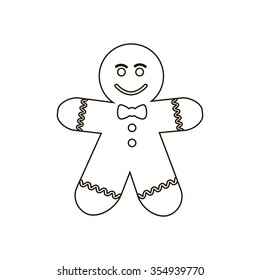 Gingerbread Man icon on the white background. Vector illustration.
