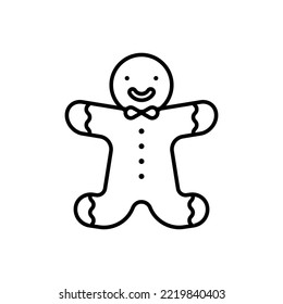 Gingerbread Man icon outline style design vector