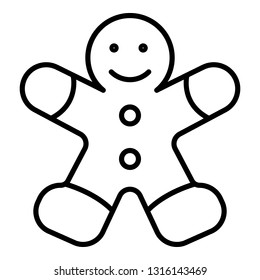 Gingerbread man icon. Outline gingerbread man vector icon for web design isolated on white background