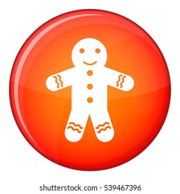 Gingerbread man icon in red circle isolated on white background vector illustration
