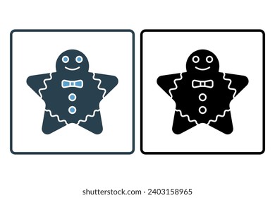 gingerbread man icon. icon related to Christmas and the end of the year. solid icon style. simple vector design editable