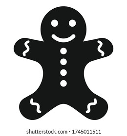 Gingerbread man icon. Simple illustration of gingerbread man vector icon for web design isolated on white background