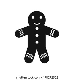 Gingerbread man icon in simple style on a white background vector illustration