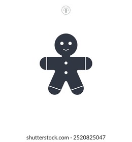Gingerbread man icon symbol vector illustration isolated on white background