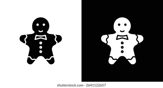 Gingerbread man icon symbols. Vector illustration.